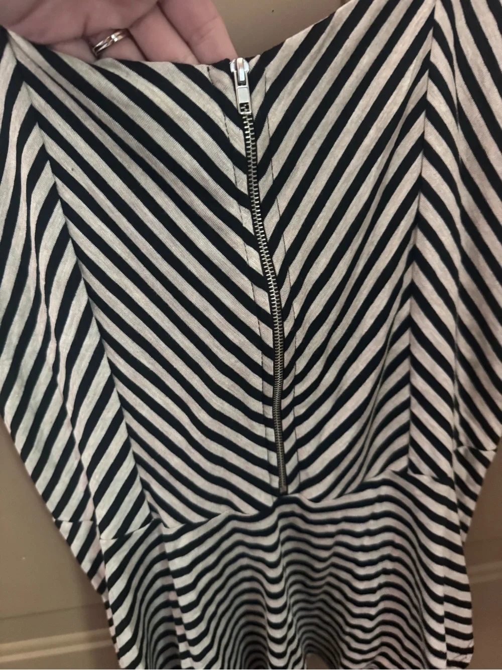 Striped Black & White Tank Top - Picture 3 of 4